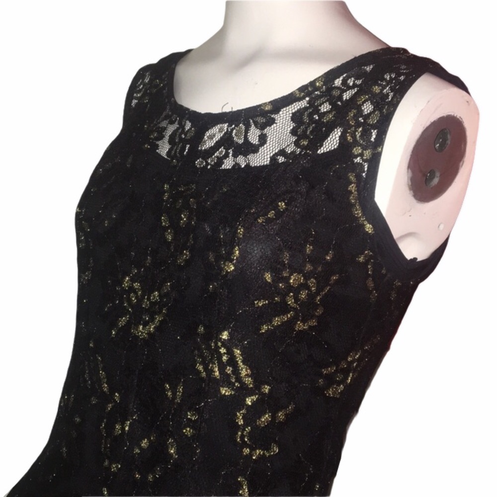 🛍4/$20🛍 Black and Gold Lace Dress - Picture 2 of 7
